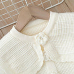 Toddler Girl Sweater Cardigan Knit Sweaters Long Sleeve Button Lapel Knitwear Embroidery Warm Outerwear Fall Winter Clothes