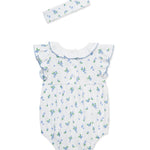 Little Me Clothes for Baby Girls' Blueberry Bubble with Headband, White/Blue, 12 Months