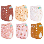 ALVABABY Baby Cloth Diaper 6 Pack with 12 Inserts One Size Cloth Diaper Covers Adjustable Washable Reusable for Baby Girls and Boys