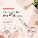 Aesthetic Pink Acrylic Scissors, 6.3" Craft Shears with Sharp Stainless Steel Blades for Home Office & School, Cute Stationery Tools for Bullet Journaling, Scrapbooking & Gift Wrapping