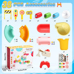 Fajiabao Kids Bath Toys for Kids Ages 4-8 3-5 with Magnetic Car Bath Toys Mold Free & DIY Slides Tracks Bathtub Shower Toys Birthday Gifts for Toddlers 2-4 5 6 7 8 Year Old Boys Girls (38 PCS)