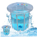 Kiddie Pool 29.5x31.5in Inflatable Baby Pool Cartoon Pattern Baby Swimming with Drainage Transparent Sealed PVC Cooling Toddler for Hot Days, Toys