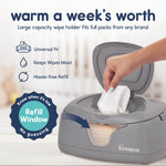Hiccapop Baby Wipe Warmer and Baby Wet Wipes Dispenser | Baby Wipes Warmer for Babies | Diaper Wipe Warmer with Changing Light, Gray