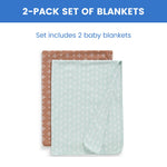Delta Children 100% Organic Jersey Cotton Baby Receiving Blankets for Girls and Boys – 30x40 Inches - GOTS Certified (Pack of 2), Neutral Boho