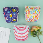 ALVABABY Large Cloth Swim Diaper 3pcs Baby/Toddler/Infant Snap Reusable Adjustable Swimming Diaper Baby Boy and Girl 3ZSWY64A