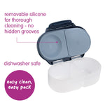 b.box Snack Box - Leakproof Mini Bento Box for Kids & Toddlers, 2 Compartment Snack Containers for Kids, Lunch Containers, Dishwasher Safe, BPA Free, PFAS Free, Ages 4m+, 1 3/4 Cup - Midnight
