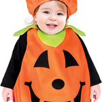 Kangaroo Toddler Halloween Costume, Unisex One-Piece Orange & Black Theme Pumpkin Outfit for Infants