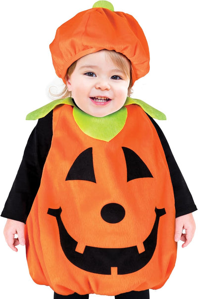 Kangaroo Toddler Halloween Costume, Unisex One-Piece Orange & Black Theme Pumpkin Outfit for Infants