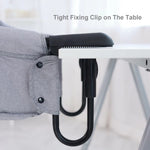 PandaEar Hook on Booster Quick Seat for Baby| Clip on Table High Chair for Home &Travel| Portable Fold-Flat High Load Design -Grey