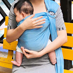 Vlokup Baby Water Ring Sling Carrier | Lightweight Breathable Mesh Baby Wrap for Infant, Newborn, Kids and Toddlers | Perfect for Summer, Swimming, Pool, Beach | Great for Dad Too Lakeblue