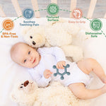 Meartchy 3 Pack Baby Teething Toys, BPA-Free Silicone Baby Teether Toys Teething Relief, Chew Toy for Babies 6-24 Months (Green & Blue & Pale Pink)