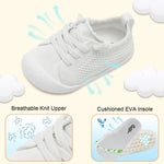 JIASUQI Infant First Walkers Shoes for Baby Sneaker Barefoot Shoes for Toddler Boys Girls White 12-18 Months