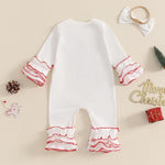 My First Christmas Baby Girl Outfit Santa Long Sleeve Romper Jumpsuit Onesie Christmas Newborn Girl Outfits Clothes