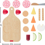 Fisher-Price Wood Pretend Play Toy Charcuterie Board Set, 19-Piece Playset with Wood & Fabric Food for Preschool Kids Ages 3+ Years