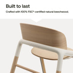 Bugaboo Giraffe Wooden Baby High Chair, Adjustable in 1 Second, Easy to Clean, Safe and Ergonomic Highchair, Suitable from Birth in Combination with Newborn Set (Sold Separately), White