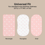 2-Pack Organic Bassinet Sheets for Girls, Boys - 100% Cotton Bassinet Mattress Sheets Compatible with Halo Bassinest Swivel Sleeper, Graco,Baby Delight,Chicco,Unisex Fitted Bassinet Sheets (Dreamland)