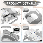 TPN Collapsible Baby Bathtub, Baby Bath Tub with Soft Cushion & Real-Time Thermometer, Baby Bathtub Infant to Toddler Tub (0-36 Months), Portable Newborn Travel Bath tub