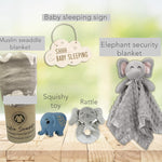 New Baby Boy/Girl Gift Basket (20 Items) for a New mom Elephant Baby Gift Set. Welcome Baby Care Package All w/Newborn Essentials Bundle for Expecting Moms Baby Shower, After Labor Unisex
