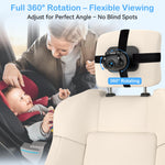 Dual Baby Car Camera for 2 Kids - 6.9” HD Display with Ambient Lighting, Rotatable Night Vision Cameras, Easy Setup, Ideal for Parents, Grandparents, Nannies, Safe & Clear Viewing