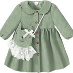Mioglrie Toddler Girl Fall Dress Baby Girl Winter Clothes 6 12 18 24 Months Outfit Cute Dresses for Girls with Satchel