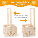 Wooden Baby Basket with Handle - Newborn Gift Box for Boy or Girl, Nursery Storage Crate, Baby Shower for New Parents