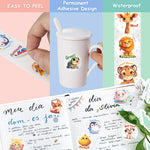 3 Rolls Animal Stickers for Kids, 1500 PCS Kids Stickers Bulk for Toddlers 2-4, 24 Designs Farm/Ocean/Wild Cute Sticker with Motivational Words for Kid Reward, School Supplies (1.0 Inch)