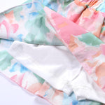 Girls' Floral Skirt Elastic Waistband Cotton Tiered Skirt with Built-in Shorts D-Pink