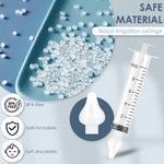Bluet B - Baby Nasal Syringe (2-Pack) - Safe Silicone Nasal Aspirator for Newborn - Infant Mucus Removal - 10ml Nose Cleaner Syringe for Baby - Toddler Congestion Relief - Reusable Tips - White