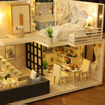 GuDoQi DIY Miniature Dollhouse Kit, Tiny House kit with Furniture and Music, Miniature House Kit 1:24 Scale, Great Handmade Crafts Gift for Birthday Easter, Simple Life House