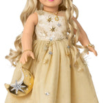 American Girl 2025 Glimmering Gold Holiday Collector Doll, with Light-Blue Eyes, Long Wavy Blonde Hair, Ages 8+