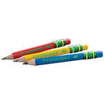 Ticonderoga My First Short Triangular Wood-Cased Pencils, #2 HB Soft, With Erasers, Primary Colors, 12 Count