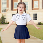 Dalukit 2 Pack Toddler Baby Girls Pleated Skirt Baby Girls Uniform Skirt Built in Shorts Tennis Casual Skorts for Little Kid