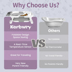 Kerbwry Collapsible Baby Bathtub for Newborn to Toddler (0-18 Months) - Foldable Baby Bath Tub with Soft Towel, Newborn& Infant Bathtub for Travel and Outdoor, Grey