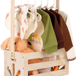 Wooden Baby Basket with Handle - Newborn Gift Box for Boy or Girl, Nursery Storage Crate, Baby Shower for New Parents