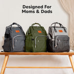 KeaBabies Baby Diaper Bag Backpack - Large Baby Bag for Boys, Girls, Waterproof Multi Function Travel Diaper Backpack with Changing Pad, Durable Travel Essentials for Moms and Dads (Coffee Brown)