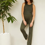 Motherhood Maternity Women's Full Length Roll Over Waist Lightweight Lounge Flare Pregnancy Yoga Pants, Deep Depths, Small