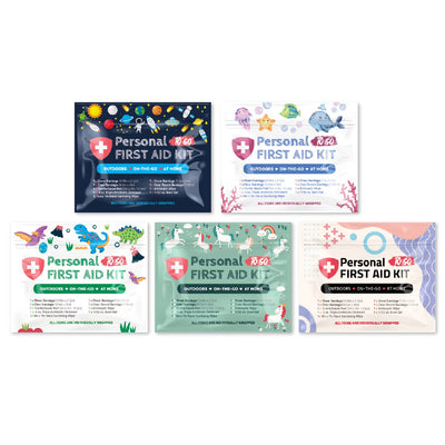 First Aid Emergency Medical Kit Mini and Travel Size - 10 Pack | Great for Kids, Schools, Business, Hiking, Camping | Wound Care Products (Unicorns)