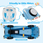 Costzon Toddler Ride On Toy, Classic Foot to Floor Sliding Car w/Steering Wheel, Horn, Headlights & Under Seat Storage, Kids Push Ride-Ons, Retro Baby Ride On Toys for Boys Girls 19-36 Months (Blue)
