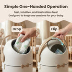 iTouchless Diaper Pail, Odorless Bin with Ag+ Silver Ion, Trash Can with Lid - Fits Any Bag, No Refills Needed, Award-Winning Nursery Baby Registry Gift - Boho Ivory