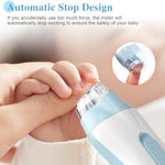 ODIFORGOO Baby Nail Trimmer Electric Baby Nail File,USB Charging 15 in 1 Nail Clippers kit with Dust Cover LED Light,Trim Buffer Kit for Newborn Infant Toddler or Adults Toes Fingernails Care（Blue）