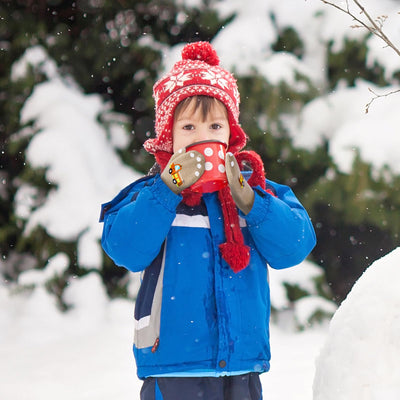 3 Pairs Kids Knitted Mittens Toddler Winter Gloves Boys Full Finger Warm Mittens (3 Pairs-Car)