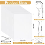 CRTWDMAN 161 Pcs Shrink Paper Keychain Kit,with 30 Pcs Shrinky Plastic Sheets 7.9"x5.7",Hole Punch,Lobster Clasps,Jump Rings DIY Crafts for Adults and Teens