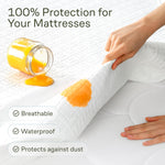 100% Waterproof Queen Mattress Protector - 360 Protection Against Spills, Stains & Accidents for Parents & Pet Owners - Noiseless & Cooling Viscose Made from Bamboo (White)