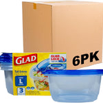 Glad Food Storage Containers, Deep Dish, 64 Ounce, 3 Count