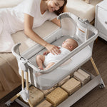 ANGELBLISS Baby Bassinet, 3-in-1 Bedside Bassinet for Baby, One-Touch Foldable Baby Crib for Newborn with Full-Mesh Sides & Adjustable Height, Mattress & Storage Bag