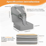 Toddler Booster Seat for Dining Table, Toddler Harness Booster Seat for Table, PU Easy Cleaning Kitchen Chair Booster Seat with Backrest Portable Travel Booster Seat Eating for Kids Child-Grey