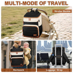 Mancro Diaper Bag Backpack for Women, Lightwight Baby Bag for Mom with 3 Insulated Pockets, Multifunctional Water Resistant Baby Backpack for Travel with USB Port & Stroller Straps