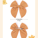 doboi 20PCS Fable Bows 4.5 Inch Hair Clips Baby Girls Hair Clips Cotton Linen Bows for Girls Solid Color Hair Accessories for Baby Toddlers Kids