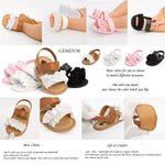 GDSDYM Infant Baby Girls Summer Sandals with Flower Soft Sole Newborn First Walkers Crib Wedding Dress Shoes
