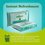 Caboo Mint Flushable Wipes, Certified Flushable, Septic Safe, Chemical Free, Biodegradable Wipes for Adults made with Renewable Bamboo Based Viscose (Pack of 3, Total of 180)